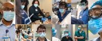 Collage of critical care staff during COVID